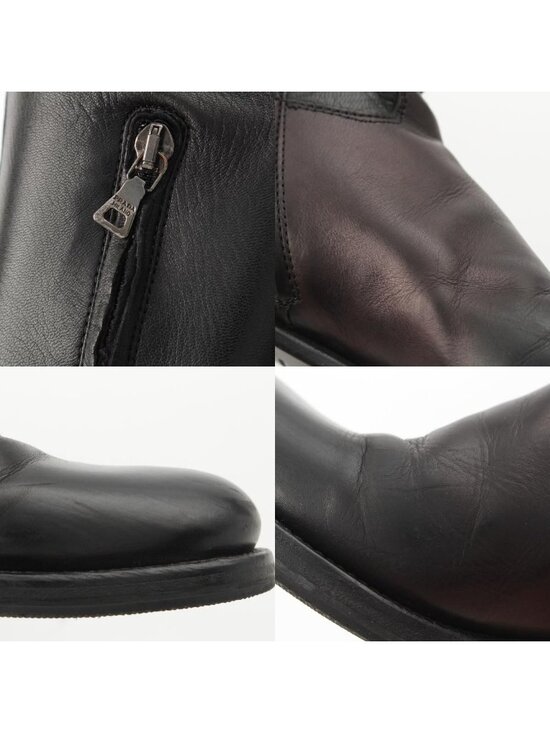 Prada Leather Square-Toe Tall Moto Boots - Bergdorf Goodman Prada Leather Long Boots Shoes Black